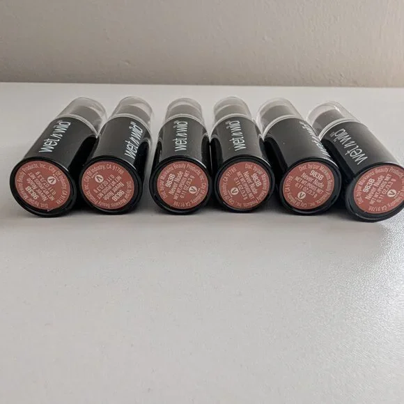 Wet n Wild MegaLast Lip Color Longwearing 983B Never Nude 0.11 oz Lot of 6 New - Picture 6 of 7